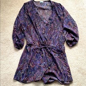 Adorable paisley surplice tie waist romper